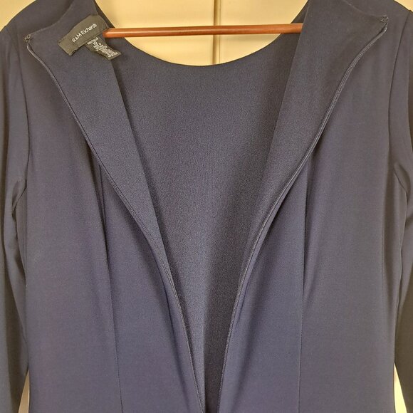 K&M Richards Navy Blue Long Gown Sequin Detail Sz 10 Mother of the Bride Prom - Picture 10 of 10